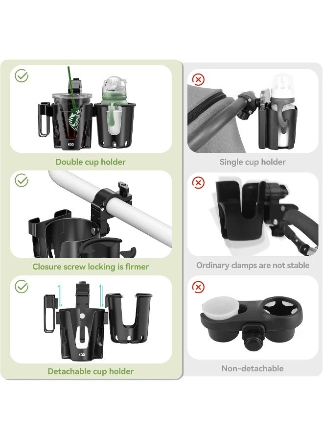 KDD Stroller Cup Holder with Phone Holder, 3-in-1 Removable Bottle Holder - Image 4